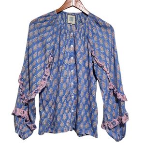 Bell By Alicia Bell Callie Top in Blue/Pink Floral Size Small